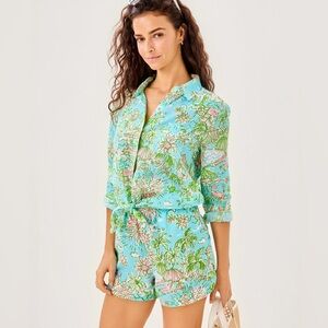 Lilly Pulitzer Elodey Linen Shorts Size Small